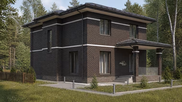 Проект дома А-162: 2 этажа, 162 м², 4 спальни