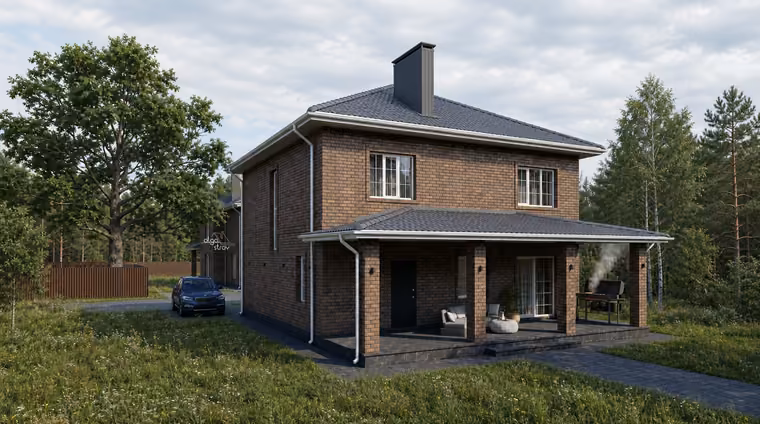 Проект дома А-200: 2 этажа, 200 м², 5 спален