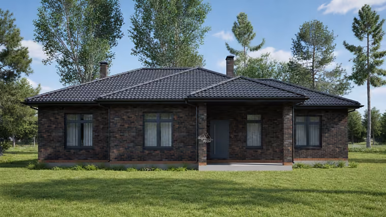 Проект дома S-156: 1 этаж, 156 м², 4 спальни