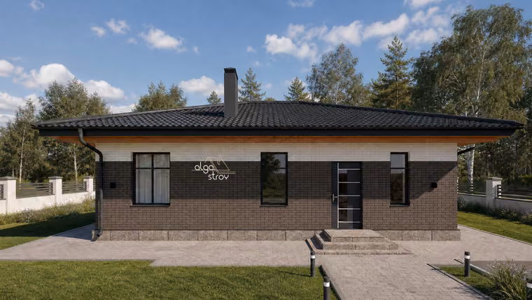 Проект дома S-84: 1 этаж, 84 м², 2 спальни